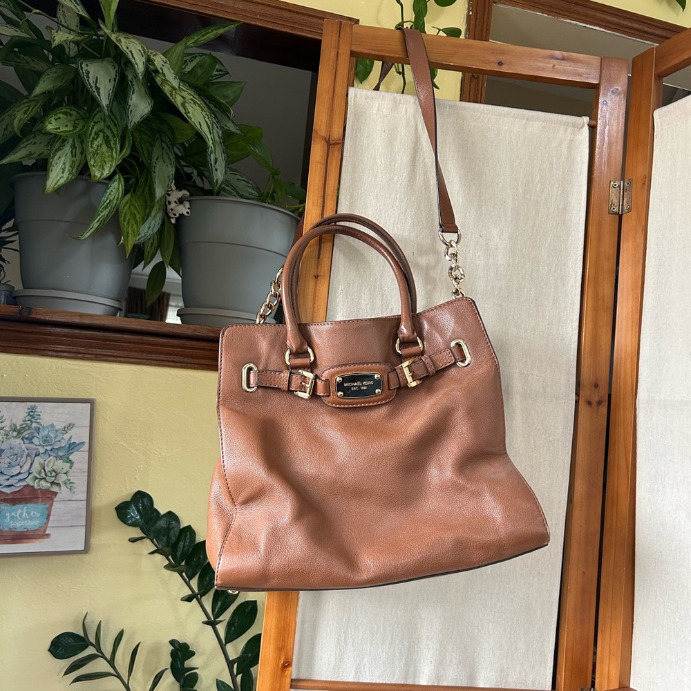 Michael Kors Brown Leather Crossbody Satchel